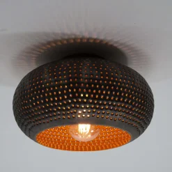 Plafondlamp Cecily Metaal, Ø35cm, kleur Zwart Bruin