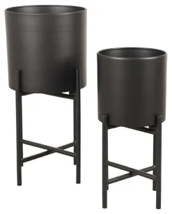 Plantenstandaard Plantin Set van 2 stuks, kleur Zwart