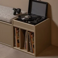 Platenkast Turner 44 x 44cm, kleur Mud