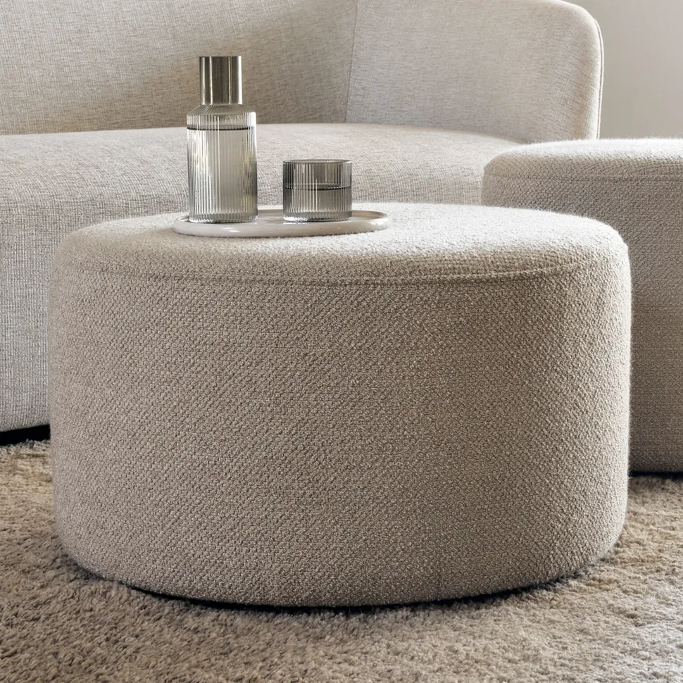 Poef Barrow Structuurstof, 60cm