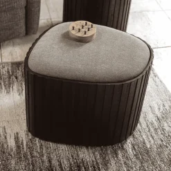 Poef Bay Low Met opbergruimte, Teakhout