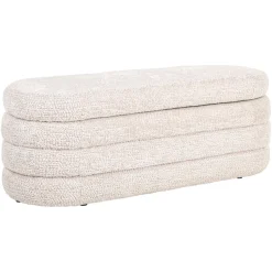 Poef Camile Lovely stof, kleur Cream