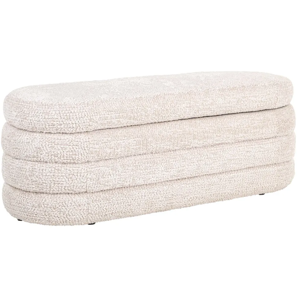 Poef Camile Lovely stof, kleur Cream