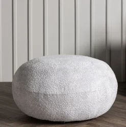 Poef Kellisha Teddy, kleur Lichtgrijs