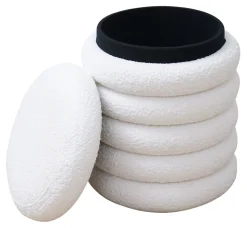 Poef Lucine Met opbergruimte, Bouclé