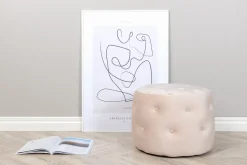 Poef Melony Velvet, kleur Beige