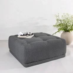 Poef Mickayla 100 x 100cm, kleur Donkergrijs