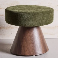 Poef Mikeisha 48cm, kleur Groen/Mokka