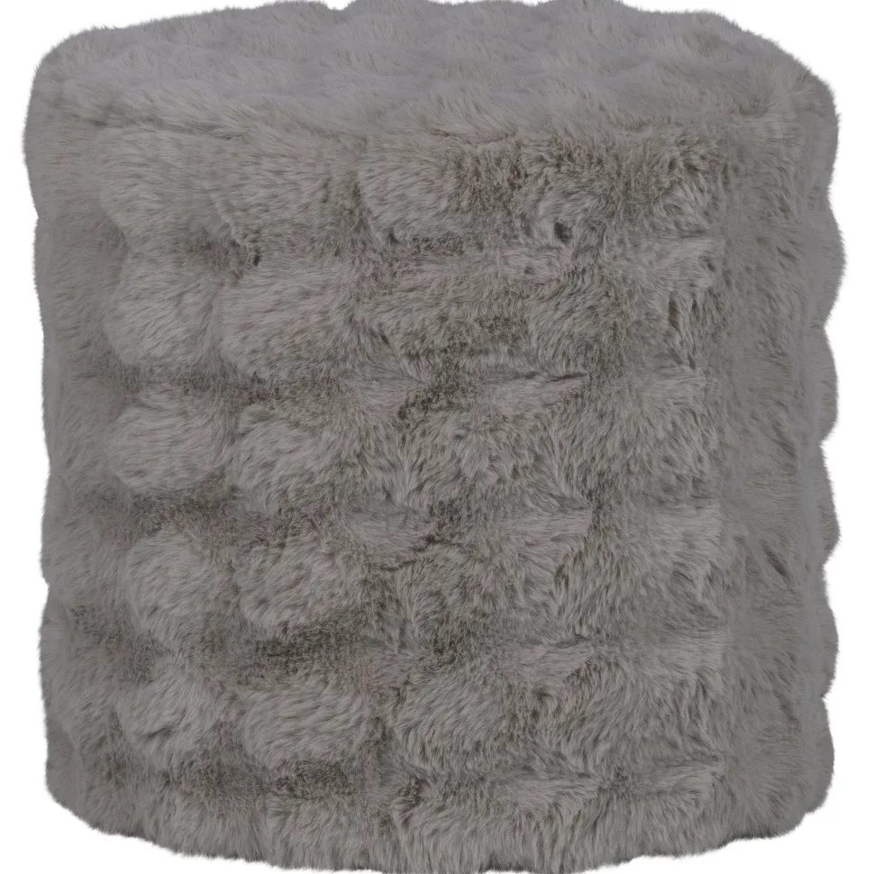 Poef Olven Fluffy stof, kleur Naturel