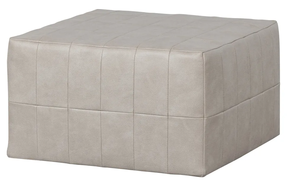 Poef Patchwork Lederlook, kleur Naturel