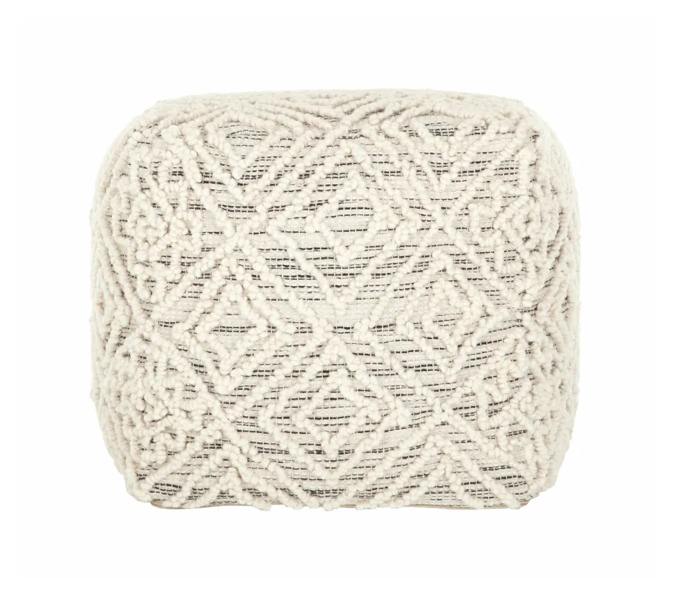 Poef Quartz 40cm, kleur Grijs / Naturel