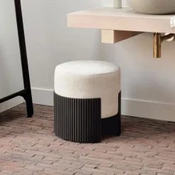 Poef Roller Max Mahoniehout en stof