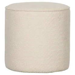 Poef Sara Hoof, Bouclé, kleur Crème