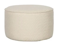 Poef Sara Laag, Bouclé, kleur Crème