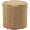 Poef Sarli 46cm hoog, Chenille, kleur Taupe/Geel