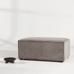 Poef Yulonda Rib, kleur Bruin