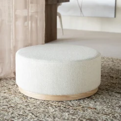 Poef/Salontafel Avah Bouclé, 80cm