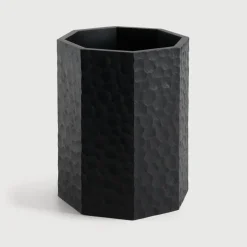 Prullenbak Chopped Mahoniehout, kleur Zwart