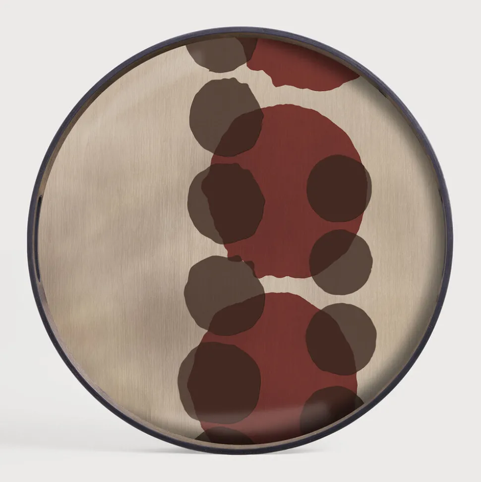 Rond Dienblad Layered Dots 48cm, kleur Pinot