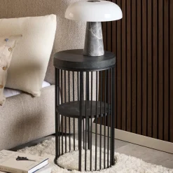 Rond Nachtkastje Esme Marmerlook, 35cm