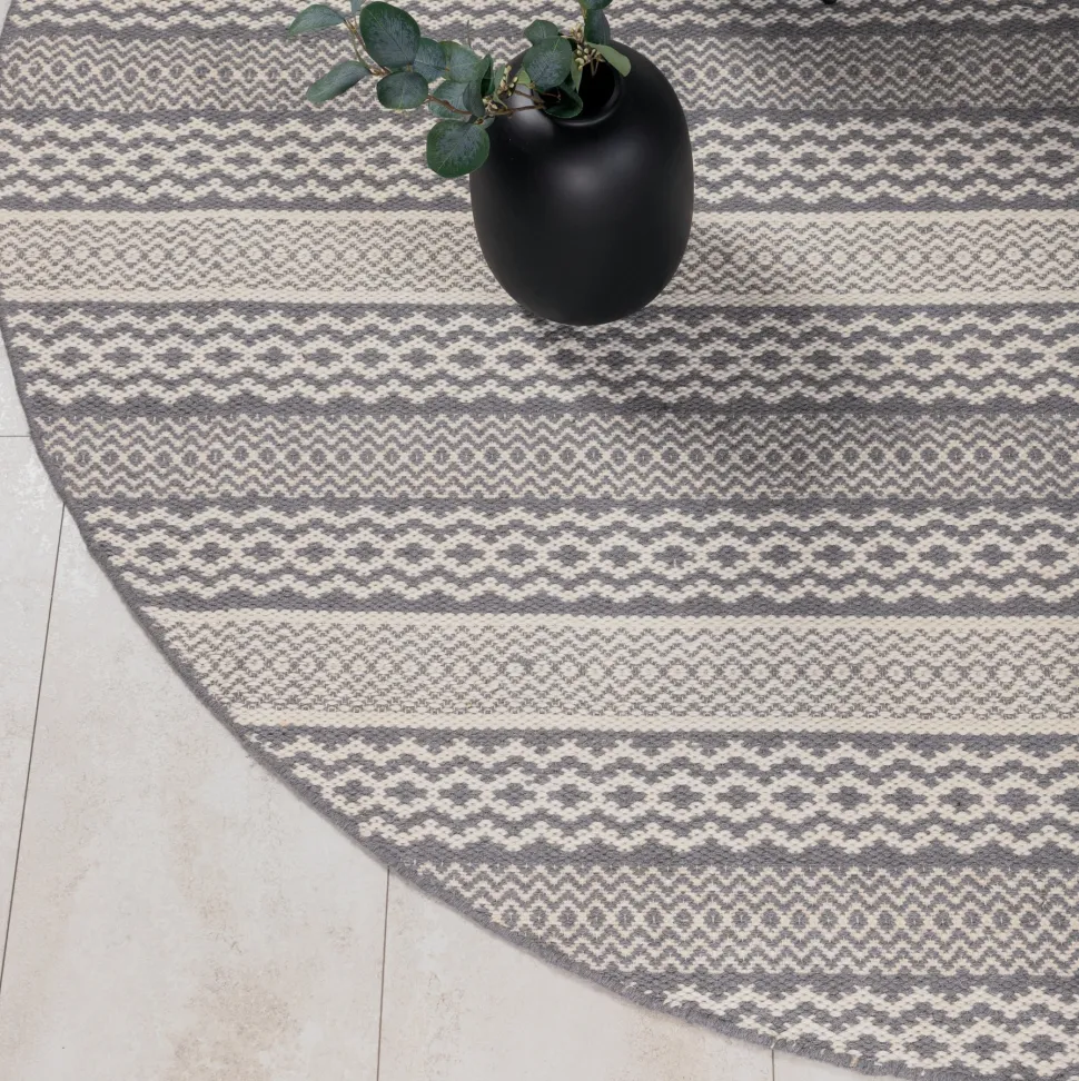 Rond Vloerkleed Keoki 200cm, kleur Lichtgrijs