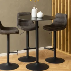 Ronde Bartafel / Statafel Tempest Keramiek 80cm, Kleur Zwart