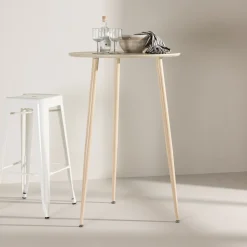 Ronde Bartafel Quennel 70cm, kleur Whitewash