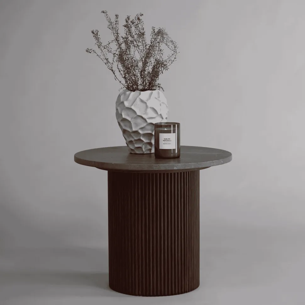 Ronde Bijzettafel Adrin Marmerlook, 52cm