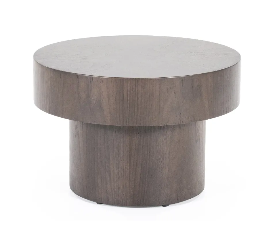 Ronde Bijzettafel Bobbie Walnoot, 45cm