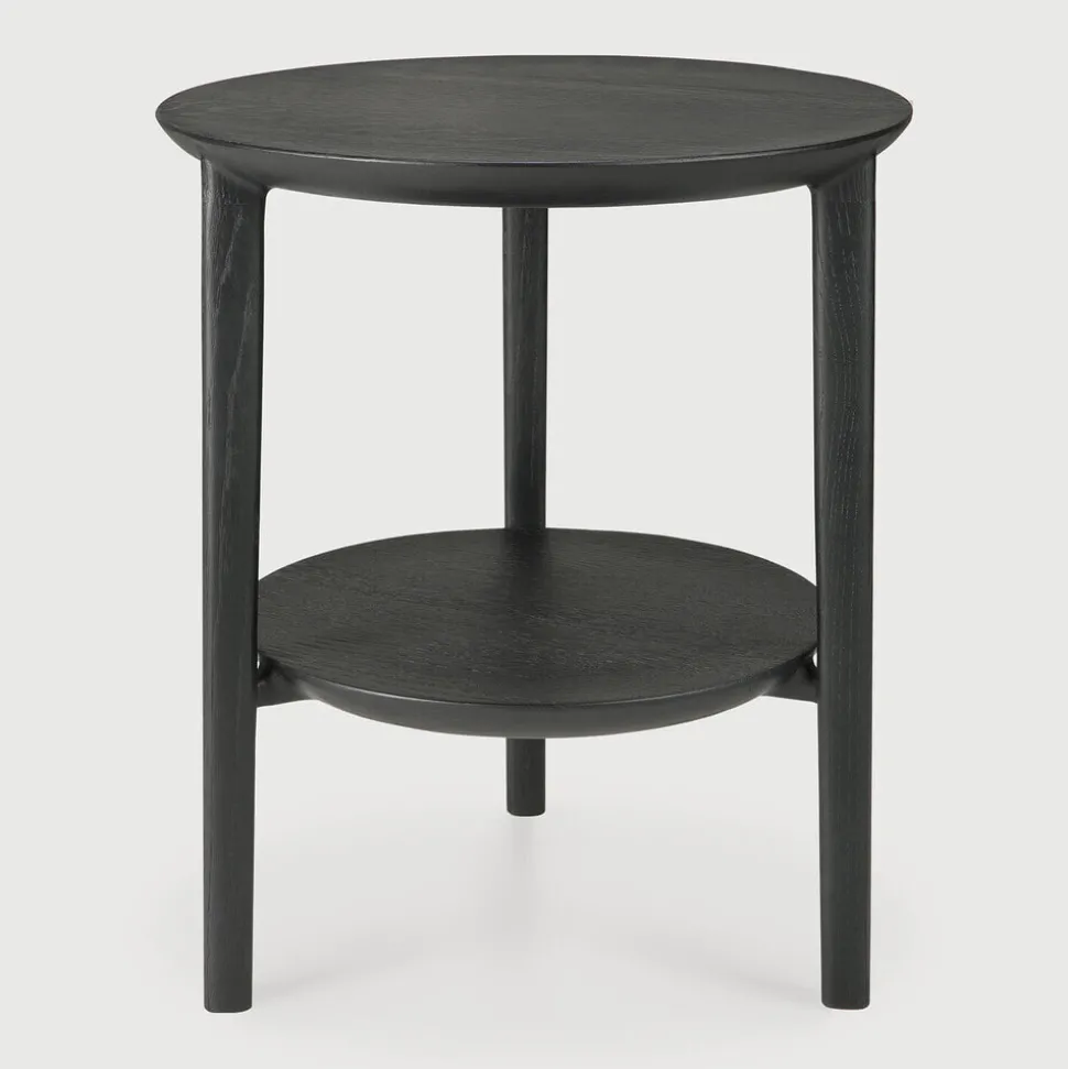 Ronde Bijzettafel Bok Eikenhout, 43cm