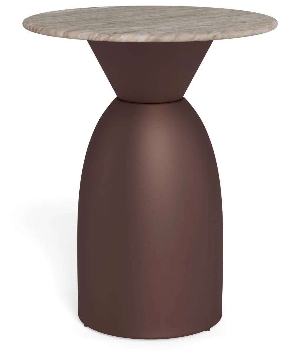 Ronde Bijzettafel Chardai Marmer, 40cm