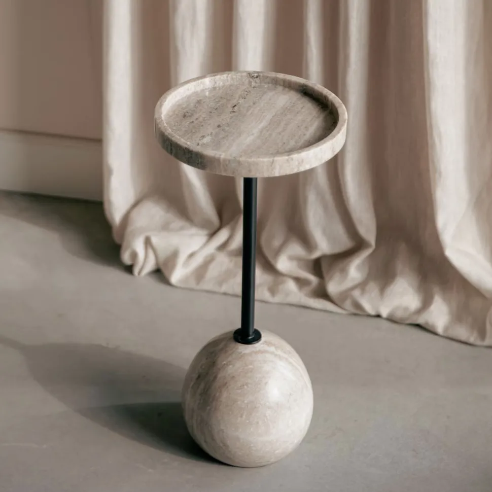 Ronde Bijzettafel Cocktail Marmer, 25cm