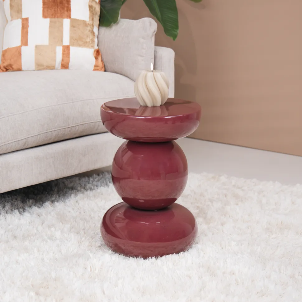 Ronde Bijzettafel Dex 33cm, kleur Maroon