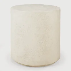 Ronde Bijzettafel Elements Microcement, 40cm, kleur Off White