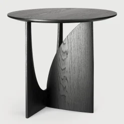 Ronde Bijzettafel Geometric Gevernist Hout, 51cm