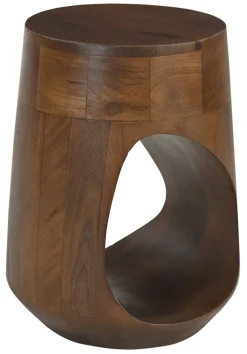 Ronde Bijzettafel Khaleel Mangohout, 32cm
