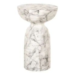 Ronde Bijzettafel Kita Faux marmer, 34cm