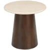 Ronde Bijzettafel Margred Marmer en mangohout, 45cm