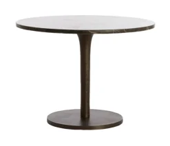 Ronde Bijzettafel Pazo Marmer, 61cm, kleur Donkerbruin