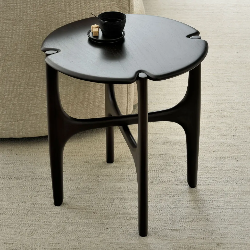 Ronde Bijzettafel PI Gevernist Hout, 47cm