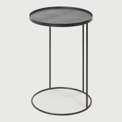 Ronde Bijzettafel Tray Gelakt Hout, 49cm