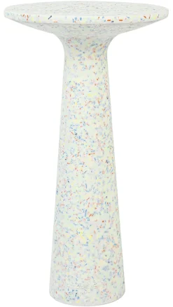 Ronde Bijzettafel Victoria Terrazzo, kleur Wit