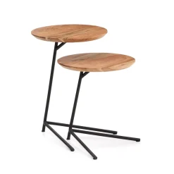 Ronde Bijzettafel Vintara Acaciahout, Set van 2 stuks