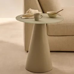 Ronde Bijzettafel Wilshire Gehard glas, 50cm