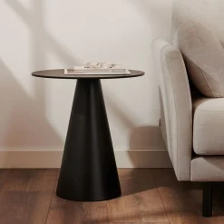 Ronde Bijzettafel Wilshire Gehard glas, 50cm