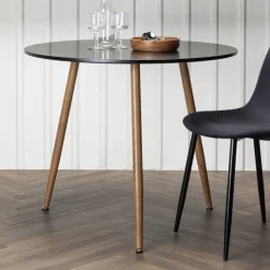 Ronde Bistrotafel Austina 90cm, kleur Zwart