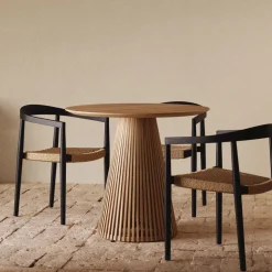 Ronde Bistrotafel Jeanette Teakhout, 90cm, kleur Naturel