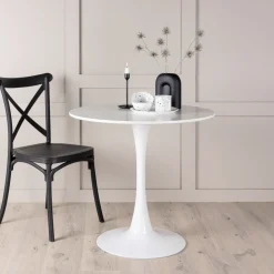 Ronde Bistrotafel Keywanda 80cm, kleur wit