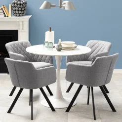 Ronde Bistrotafel Tempest Keramiek met marmerlook, 90cm