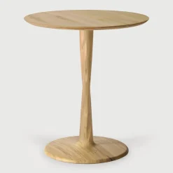 Ronde Bistrotafel Torsion Gevernist Eikenhout, kleur Naturel